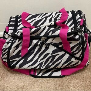 Stylish Zebra Print with Hot Pink Straps and Handle